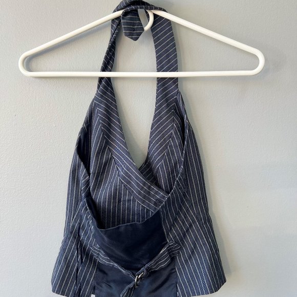 Striped front button navy blue top, size XS of the brand Guess Jeans - Picture 2 of 2